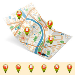 Navigation Map with Pointers vector image