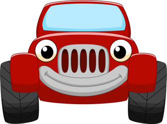 Red car cartoon vector