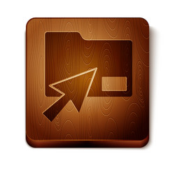 brown cursor click document folder icon isolated vector image