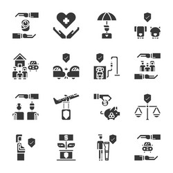 Insurance icon set vector