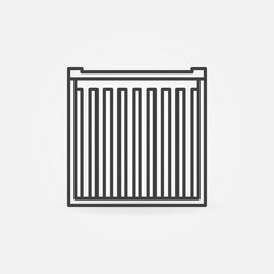 Shipping container concept outline simple icon Vector Image