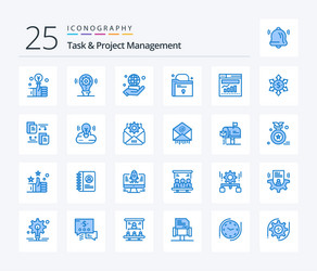 Task and project management 25 blue color icon vector