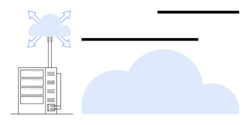 cloud computing server infrastructure with data vector image