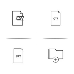 files and folders sign simple linear icon vector image