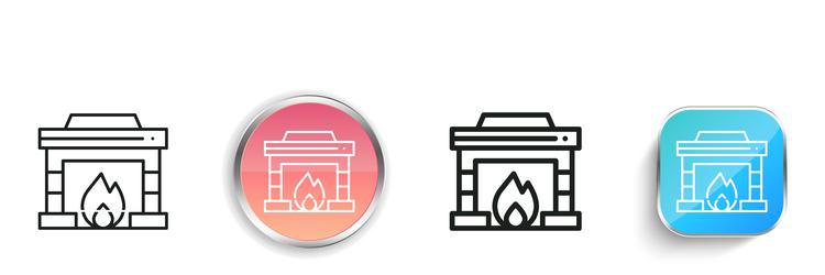 fireplace icon thin linear regular and button vector image