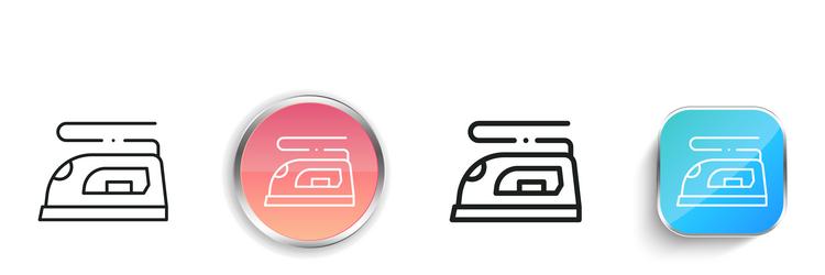 iron icon thin linear regular and button style vector image
