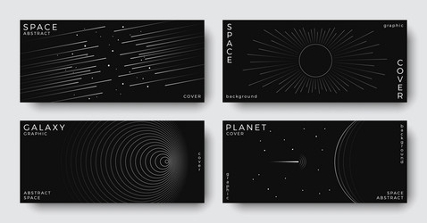 set of abstract space horizontal backgrounds vector image