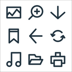 user interface line icons linear set quality vector image