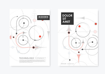 abstract background with circles and dots connect vector image
