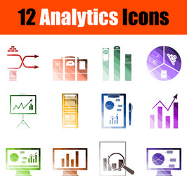 Analytics icon set vector