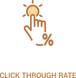 Click through rate concept 2 colored icon simple vector