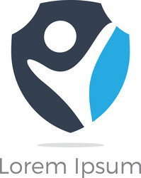 People security shield logo design Royalty Free Vector Image