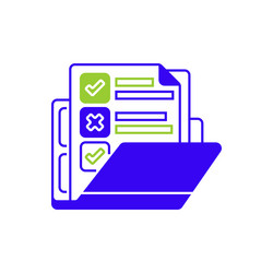 survey folder two tone color icon linear style vector image