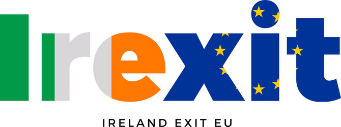 irexit - ireland exit from european union vector