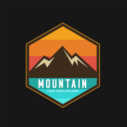 Mountains logo emblem outdoor vector