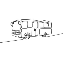 one line drawing of school bus single continuous