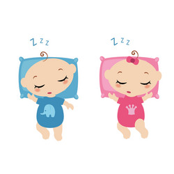 sleeping little children vector