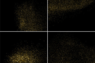 Gold glitter texture set on black background Vector Image