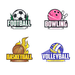 sport logo set for four disciplines Vector Image