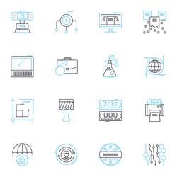 Chatbot technology linear icons set artificial vector