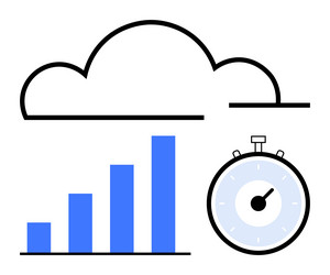 cloud computing efficiency growth performance vector image