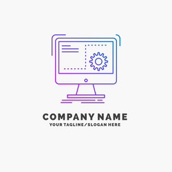 command computer function process progress purple vector image