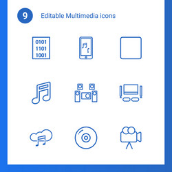 multimedia icons vector