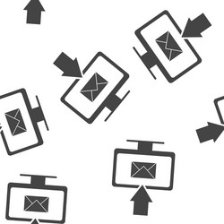 a modern computer monitor with arrow and message vector