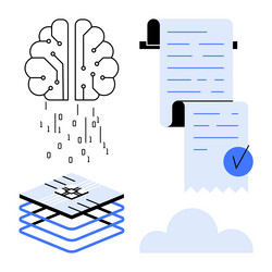artificial intelligence data processing vector image