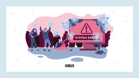 computer virus warning alert error message cyber vector