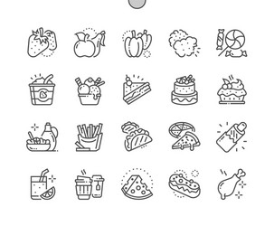 food well-crafted pixel perfect thin line vector