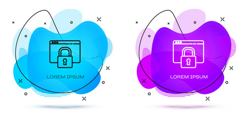 Line secure your site with https ssl icon vector
