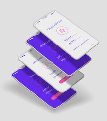 mobile app ui sign in and up screens 3d vector