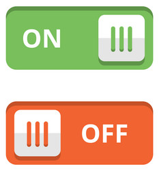 on off toggle in material design style interface vector image