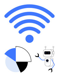 Robot Data Analysis with Wireless Signal vector image