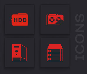 set server data web hosting hard disk drive hdd vector image