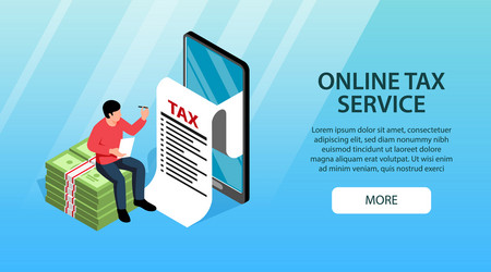 tax service online banner vector