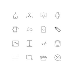 Web linear thin icons set outlined simple vector