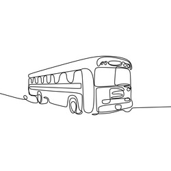 one line drawing of school bus single continuous