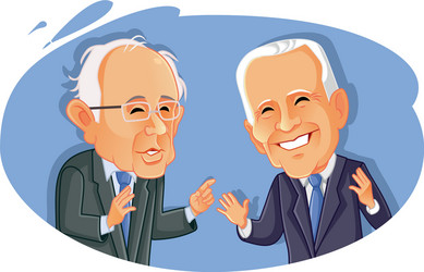 Sanders vs. Biden: Presidential Showdown Vector Image