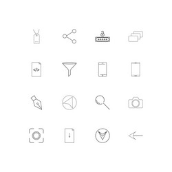 web linear thin icons set outlined simple vector image