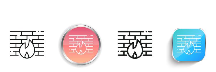 firewall icon thin linear regular and button vector image