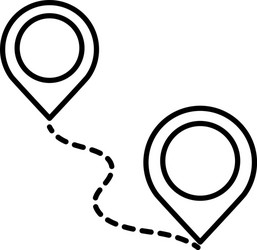 gps navigation location pointer tracking line vector image