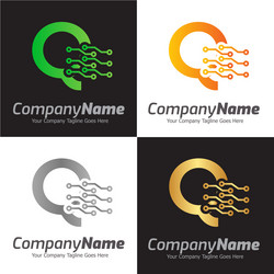 Programming code and technology logo template vector