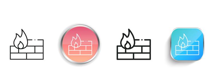 firewall icon thin linear regular and button vector image