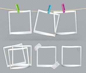 paper frames with transparency 3d realistic set vector image