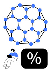 abstract molecule structure with person using vector image