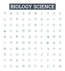 biology science line icons set vector