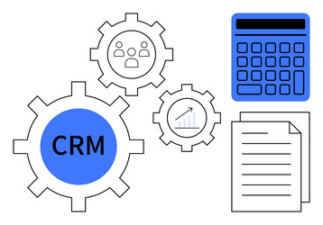 crm system integration with data analysis team vector image