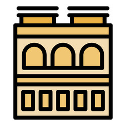 building with arches and square windows a simple vector image
